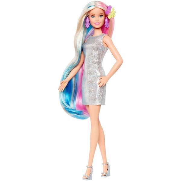 Barbie-Puppe, Märchen-Einhorn, Einhorn-Frisur mit Zubehör und Verwandlungen