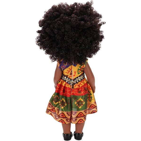 14" schwarze Puppe mit Afro-Haaren und austauschbarer eleganter Kleidung für Mädchen