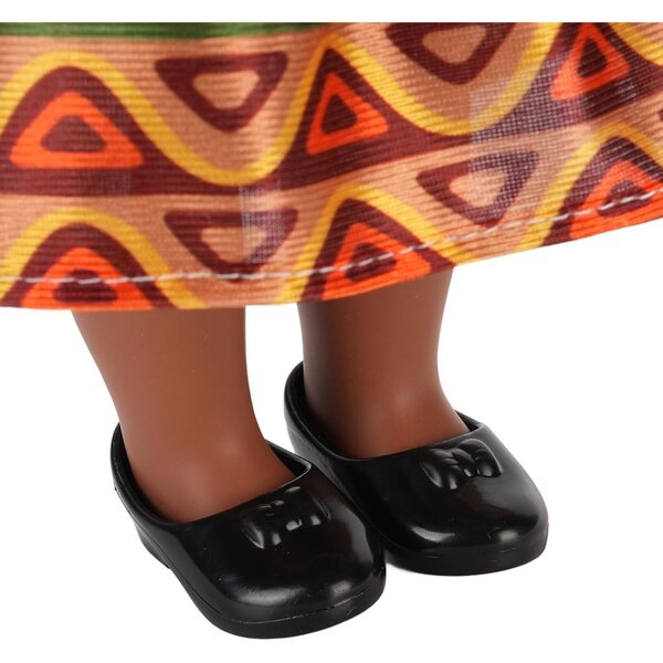 14" schwarze Puppe mit Afro-Haaren und austauschbarer eleganter Kleidung für Mädchen