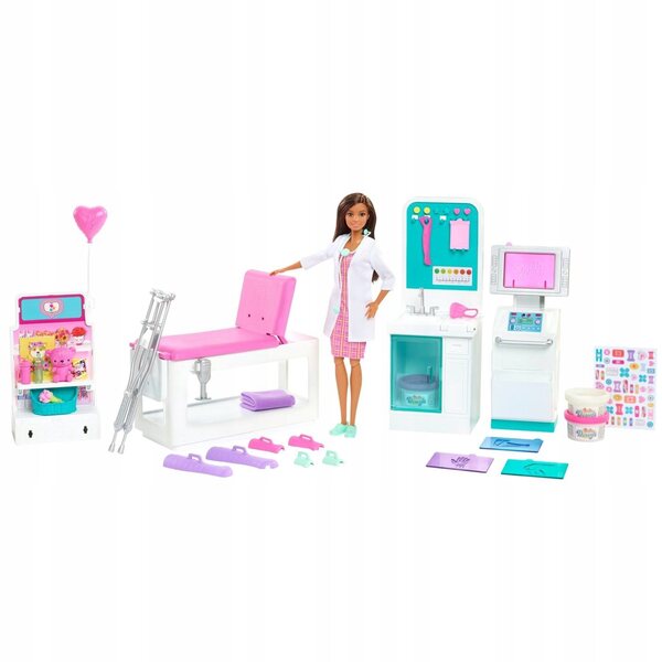 Barbie Klinikspiel mit Set zum Anlegen von Gips und Verbänden – Lernspiel für Kinder