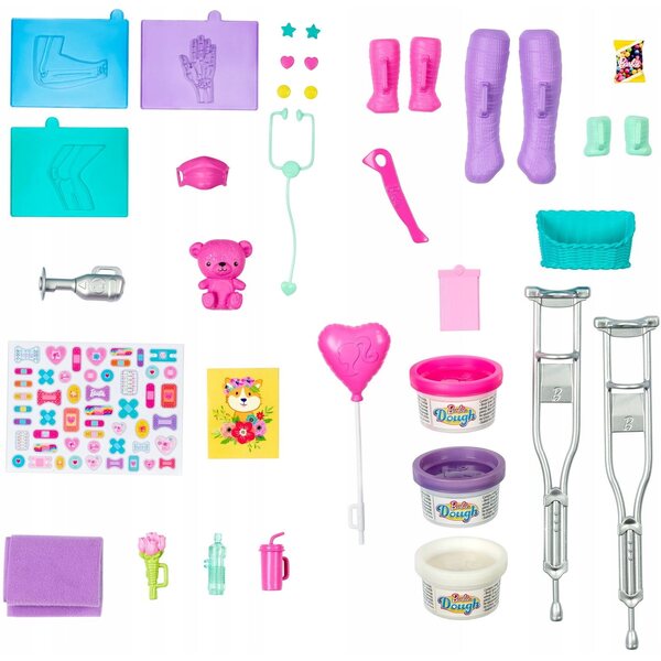 Barbie Klinikspiel mit Set zum Anlegen von Gips und Verbänden – Lernspiel für Kinder