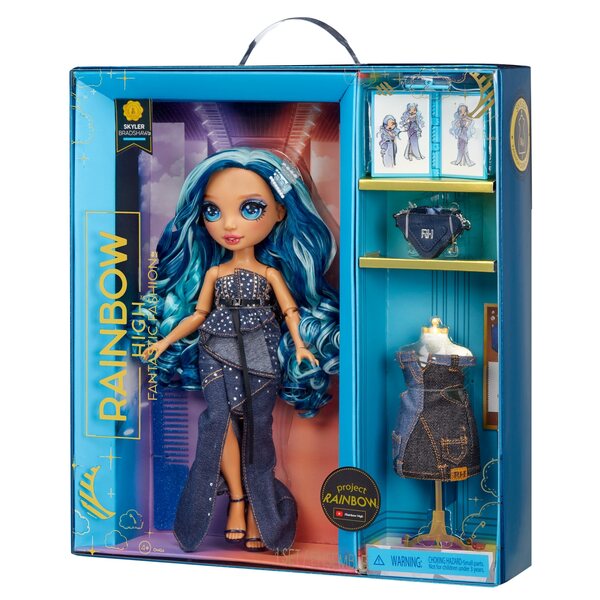 Bambola Skyler Bradshaw Rainbow High Fantastic Fashion con Accessori Blu