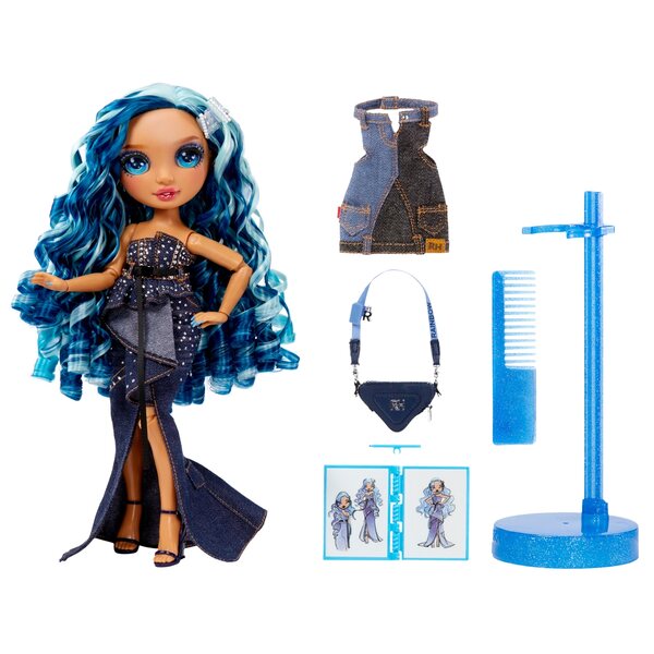 Bambola Skyler Bradshaw Rainbow High Fantastic Fashion con Accessori Blu