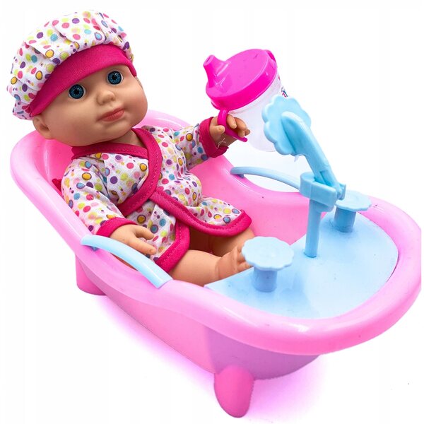 Bambola neonato con vaschetta e biberon For Fun per bambini 3+ anni