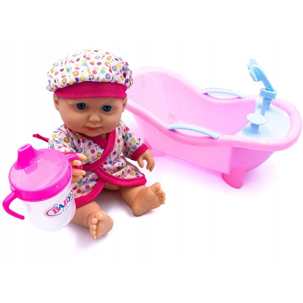 Bambola neonato con vaschetta e biberon For Fun per bambini 3+ anni