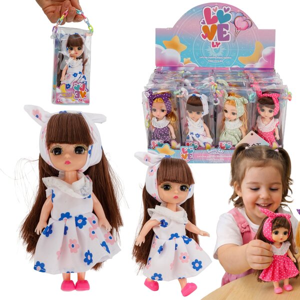 Minipuppe mit Kleid 13 cm – Kleine Puppe für Mädchen, perfekt als Geschenk