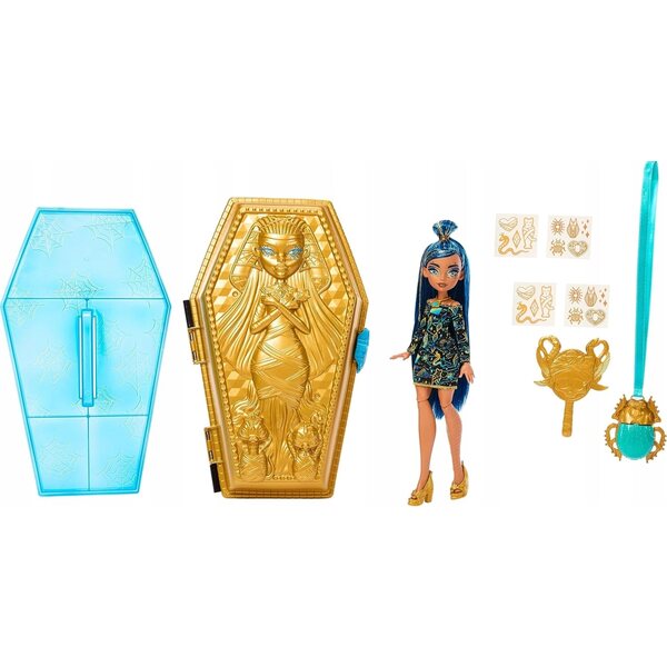 Lalcka Monster High Cleo De Nile Golden Glam Case mit Tattoos und Accessoires