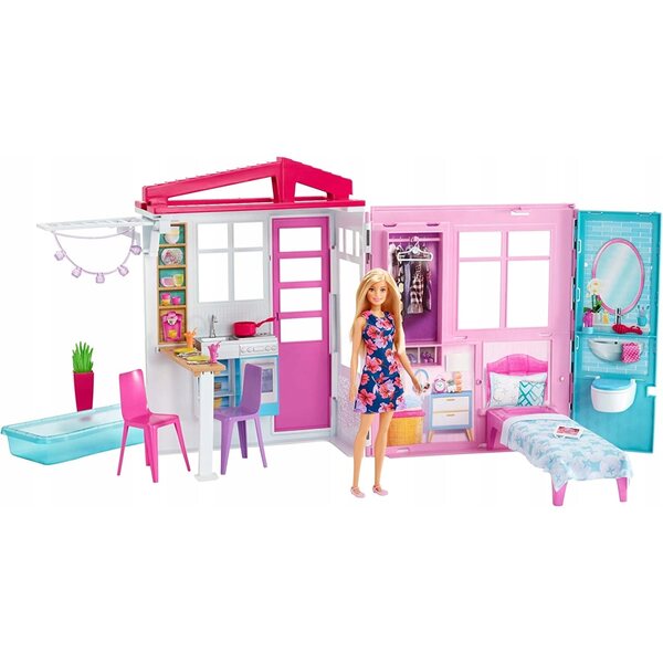 Barbie-Puppenhaus mit Schwimmbad, Küche und Möbeln – FXG55 Mattel