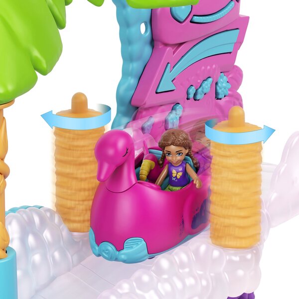 Polly Pocket Flamingowa Myjnia Set con 2 Mikrolalki per Bambini 4+