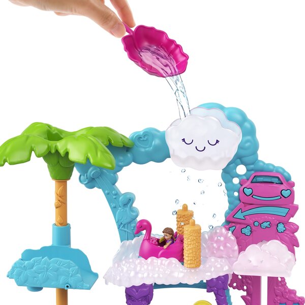 Polly Pocket Flamingowa Myjnia Set con 2 Mikrolalki per Bambini 4+