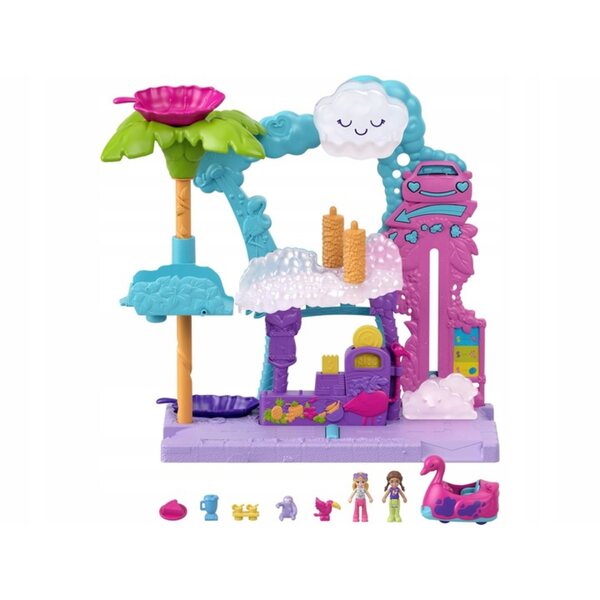 Polly Pocket Flamingowa Myjnia Set con 2 Mikrolalki per Bambini 4+