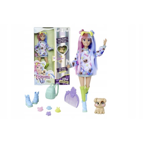 Simba Kawaii Hi Mia bambola con accessori e cagnolino Choco per bambini 4+
