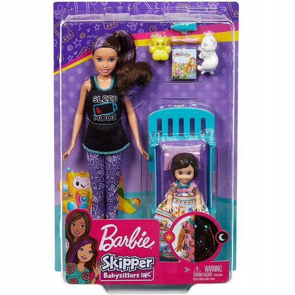 Barbie Skipper Babysitter-Set mit Bett und Puppen für Kinder ab 3 Jahren