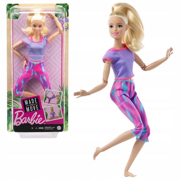 Barbie Made to Move Gimnastyczka mit 22 flexiblen Gelenken in Yoga-Kleidung