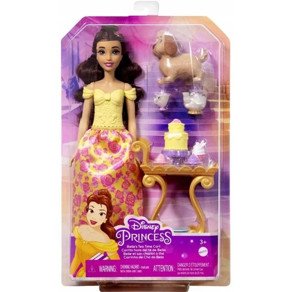 Bambola Disney Principessa Bella con Carrozza per il Tè e Amici Mattel 29 cm