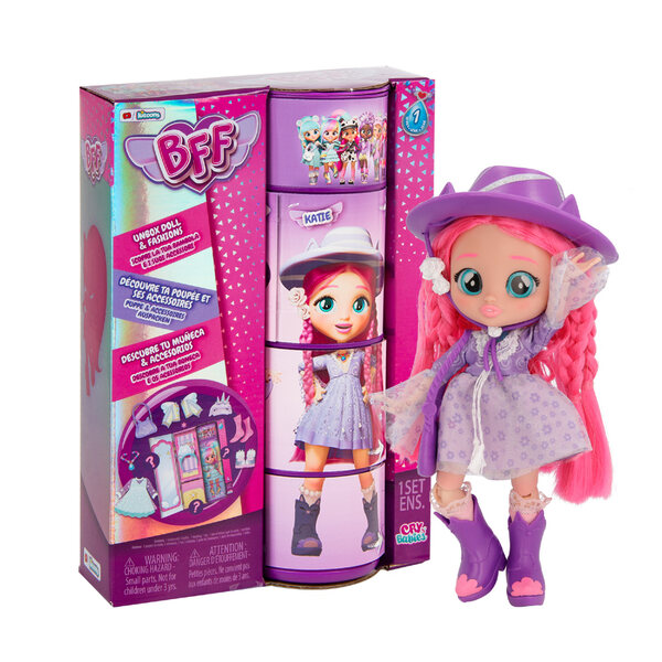 Cry Babies BFF Katie 20 cm große Puppe mit Kleidung, Accessoires und beweglichem Körper