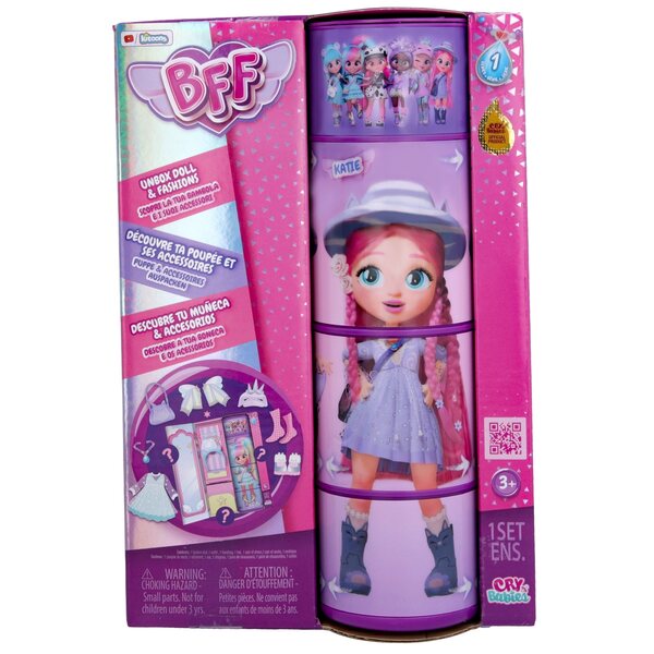 Cry Babies BFF Katie 20 cm große Puppe mit Kleidung, Accessoires und beweglichem Körper