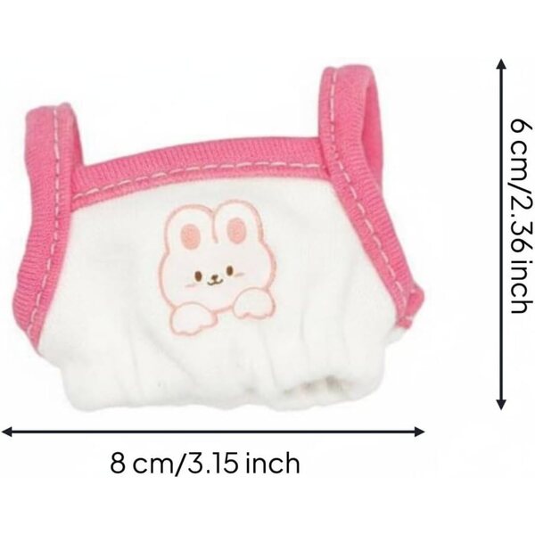 Elastischer Einteiler für 10-cm-Puppe mit rosa Kaninchen-Aufdruck – KiBcsLic