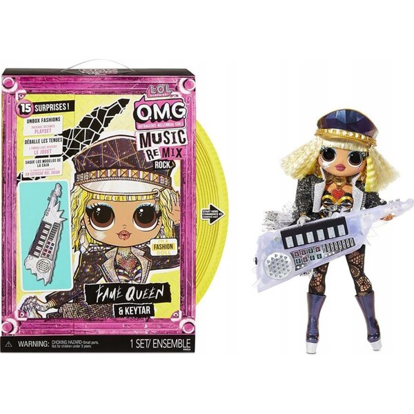 L.O.L. Überraschen Sie OMG Remix Rock Fame Queen Keytar mit 15 Überraschungen und Modeaccessoires