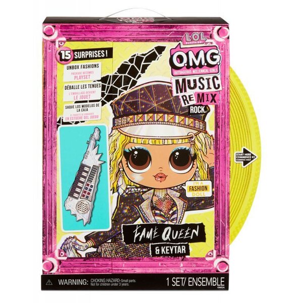 L.O.L. Überraschen Sie OMG Remix Rock Fame Queen Keytar mit 15 Überraschungen und Modeaccessoires