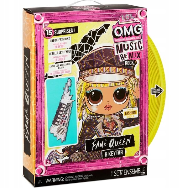 L.O.L. Überraschen Sie OMG Remix Rock Fame Queen Keytar mit 15 Überraschungen und Modeaccessoires
