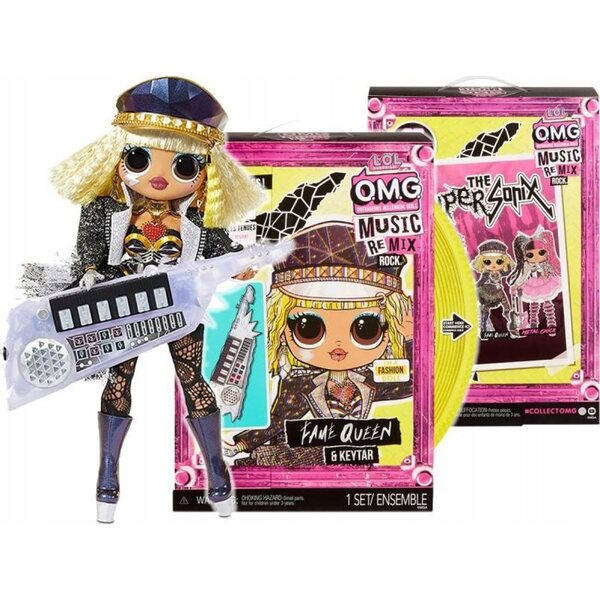 L.O.L. Überraschen Sie OMG Remix Rock Fame Queen Keytar mit 15 Überraschungen und Modeaccessoires
