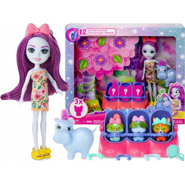 Enchantimals Baby Best Friends Hipcio Puppe mit 12 Überraschungen und Zubehör