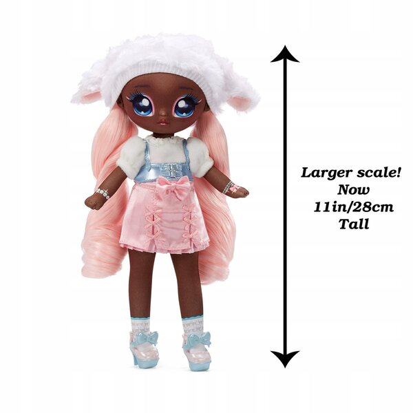 Eine Minipuppe! AN! AN! Surprise Teens Puppe Lila Lamm mit rosa Accessoires 28 cm