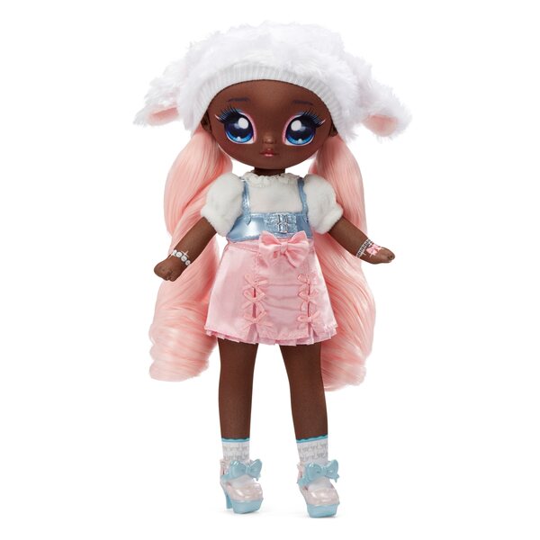 Eine Minipuppe! AN! AN! Surprise Teens Puppe Lila Lamm mit rosa Accessoires 28 cm