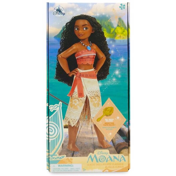 Bambola Moana Disney Store 27 cm con capelli ricci e vestito dettagliato