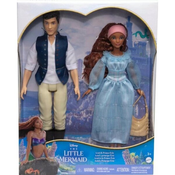 Комплект от 2 кукли Disney Ариел и принц Ерик Малката русалка Mattel за деца
