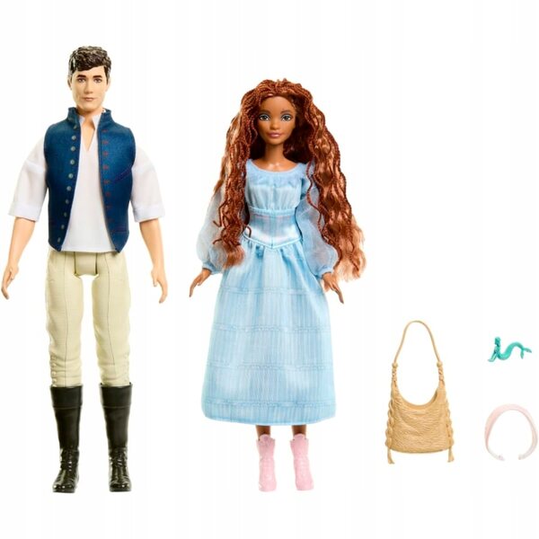 Set 2 Bambole Disney Ariel e Principe Eric La Sirenetta Mattel per Bambini