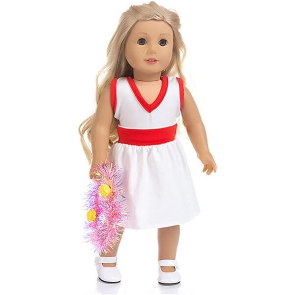 Cheerleader-Kleid für amerikanische Puppe 46 cm – Maßgeschneidertes Kleid-Zubehör B