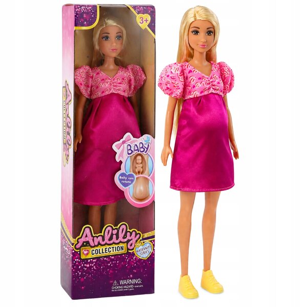 Bambola Anlily incinta con bimbo 30 cm - Pancia apribile, set educativo