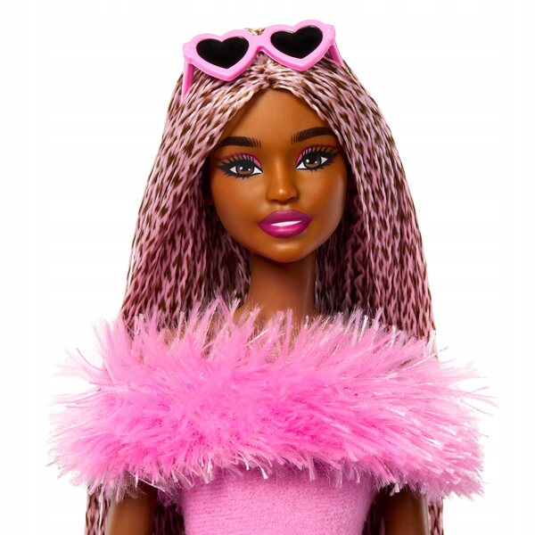 Barbie-Puppe im Deluxe-Stil mit rosa Zöpfen und trendigem Look für Kinder ab 3 Jahren