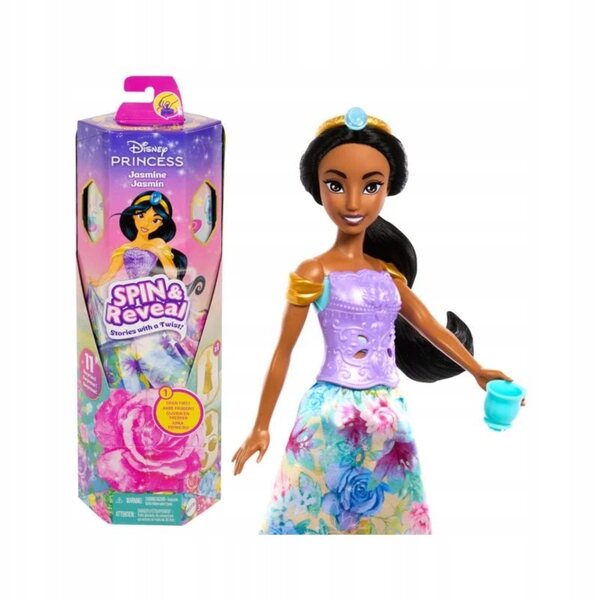 Bambola Principessa Jasmine Disney Princess Spin & Reveal con Accessori e Sorprese