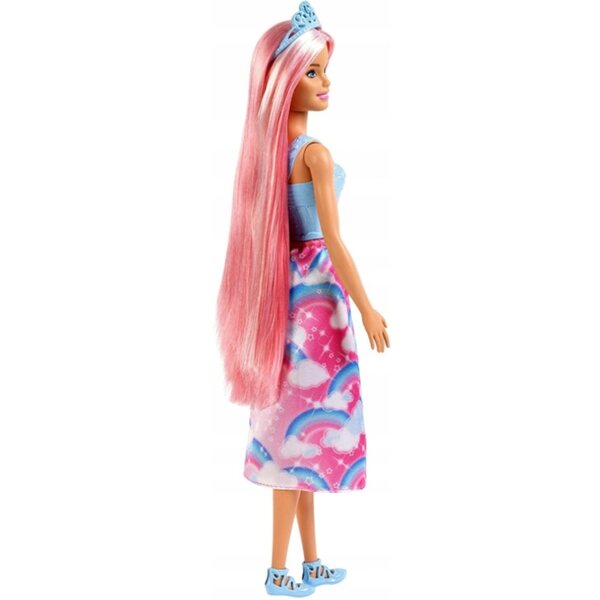 Barbie Dreamtopia Prinzessin mit langen Haaren und abnehmbarem Rock für Kinder ab 3 Jahren