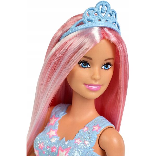 Barbie Dreamtopia Prinzessin mit langen Haaren und abnehmbarem Rock für Kinder ab 3 Jahren