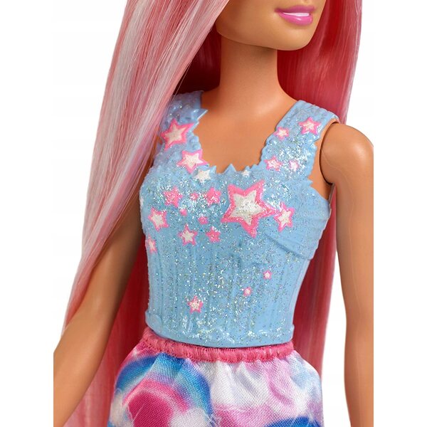 Barbie Dreamtopia Prinzessin mit langen Haaren und abnehmbarem Rock für Kinder ab 3 Jahren