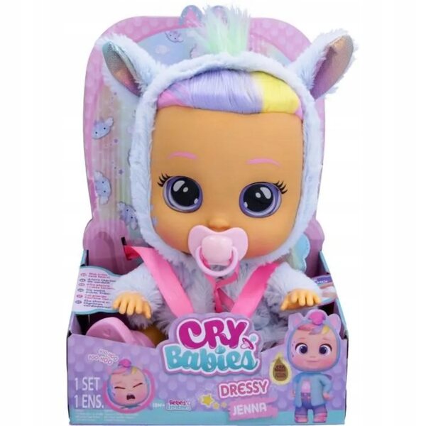 Bambola Cry Babies Dressy Fantasy Jenna 30,5 cm con Suoni e Lacrime Realistiche