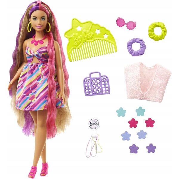 Barbie Totally Hair mit bunten Accessoires und Juwelen – bewegliche Puppe für Kinder ab 3 Jahren