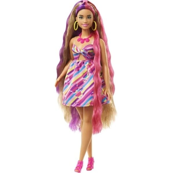 Barbie Totally Hair mit bunten Accessoires und Juwelen – bewegliche Puppe für Kinder ab 3 Jahren