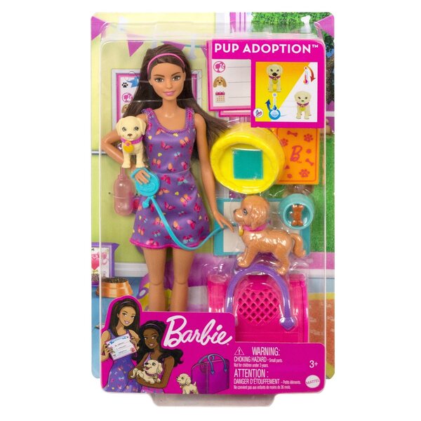 Barbie-Set mit 2 Welpen und Zubehör für Kinder ab 3 Jahren