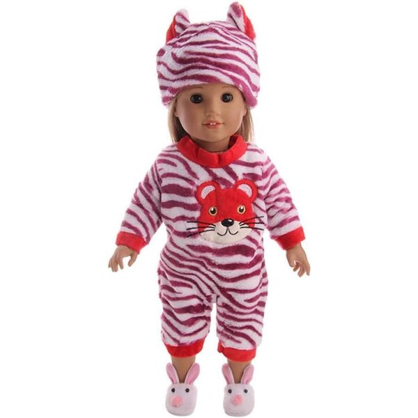 Pigiama con Cappello per Bambole 46 cm - Abbigliamento Casual Uteruik Tigre