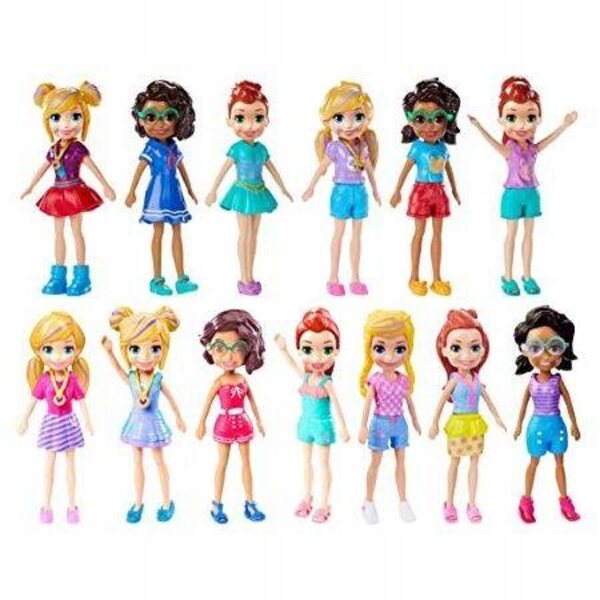 Polly Pocket Mattel Puppe 9 cm – Verschiedene Farb- und Stilvarianten
