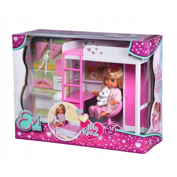 Bambola Evi con accessori e cameretta completa Simba per bambini 3+ anni