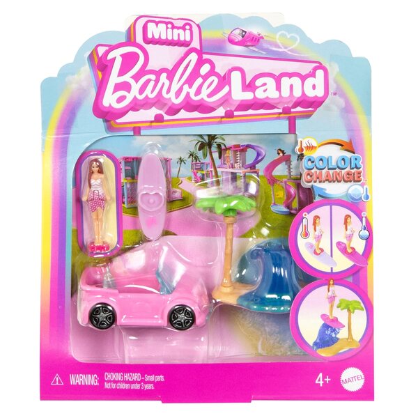 Barbie Mini BarbieLand Beach Cabriolet mit Mini Barbie und Zubehör