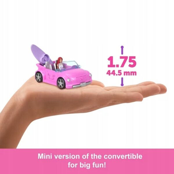Barbie Mini BarbieLand Beach Cabriolet mit Mini Barbie und Zubehör