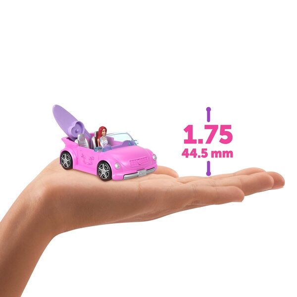 Barbie Mini BarbieLand Beach Cabriolet mit Mini Barbie und Zubehör