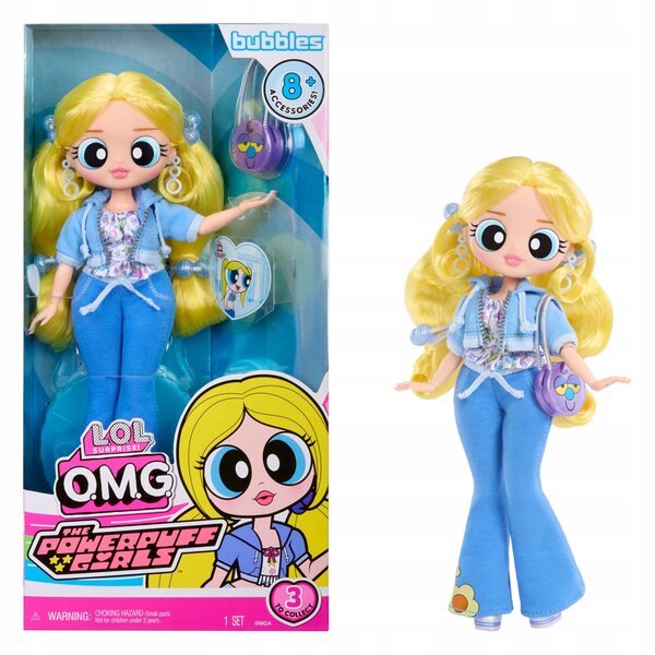 LOL. Überraschung! OMG Die Powerpuff Girls Bubbles-Puppe mit modischer Kleidung